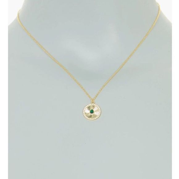 NWT Argento Vivo Sterling Silver CZ Embellished Disc Pendant Necklace - Picture 3 of 5